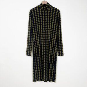Norma Kamali Kulture Long Sleeve Turtleneck Mini Midi Tunic Dress Turtleneck XL